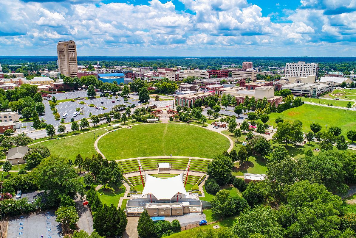 Greenville Aerial Downtown Cleveland Park Amphitheater