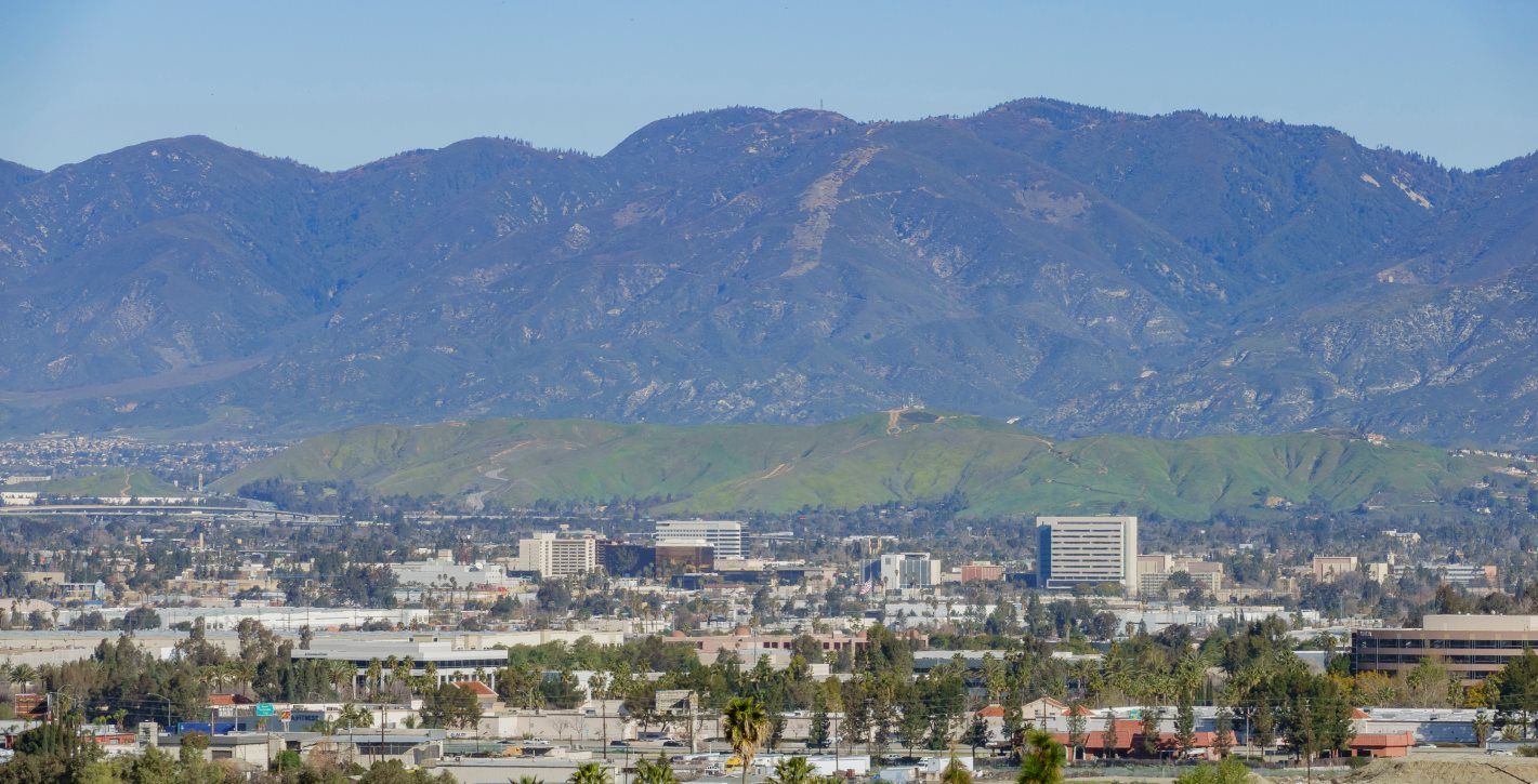 Loma Linda with mountains in the background