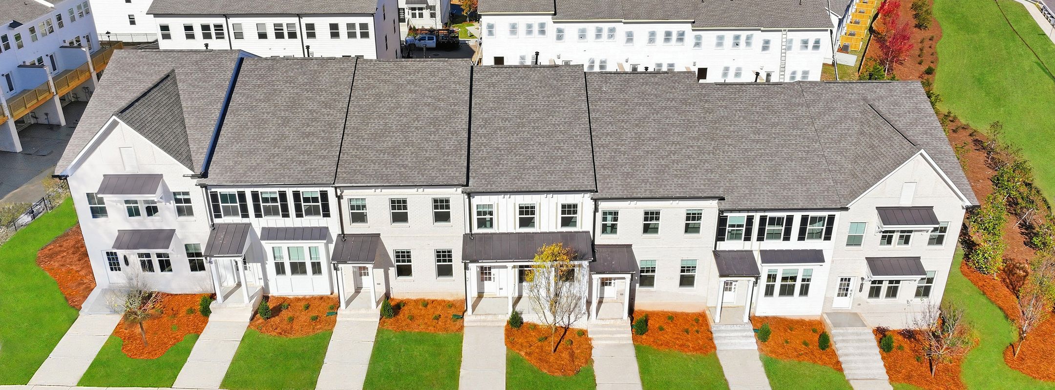 Towns Creekside Aerial Streetscape