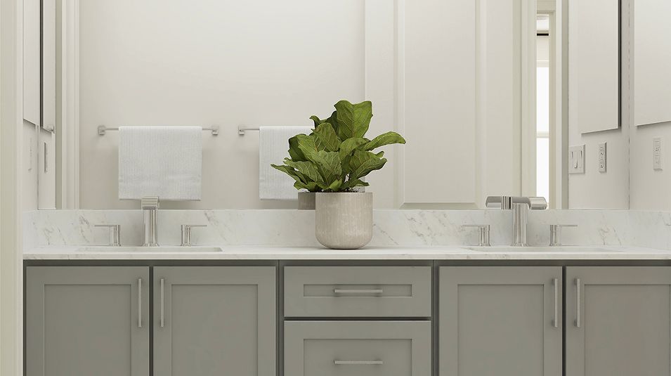 Secondary bathrooms: Dual sinks