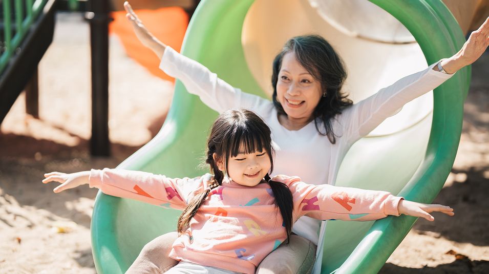 N Pic Grandparents Outdoors Grandmother Granddaughter Park Playground