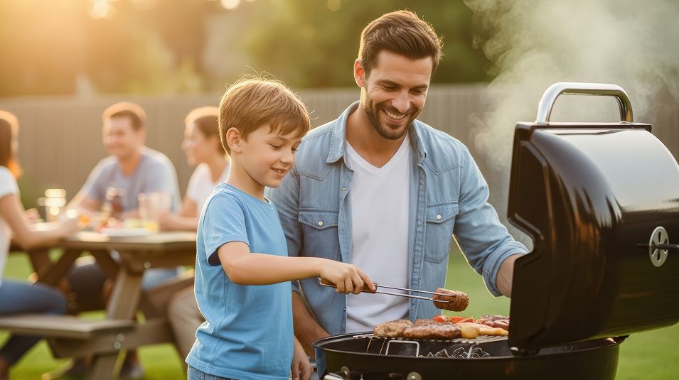 N Pic BBQ Family Dad Son Grilling AI