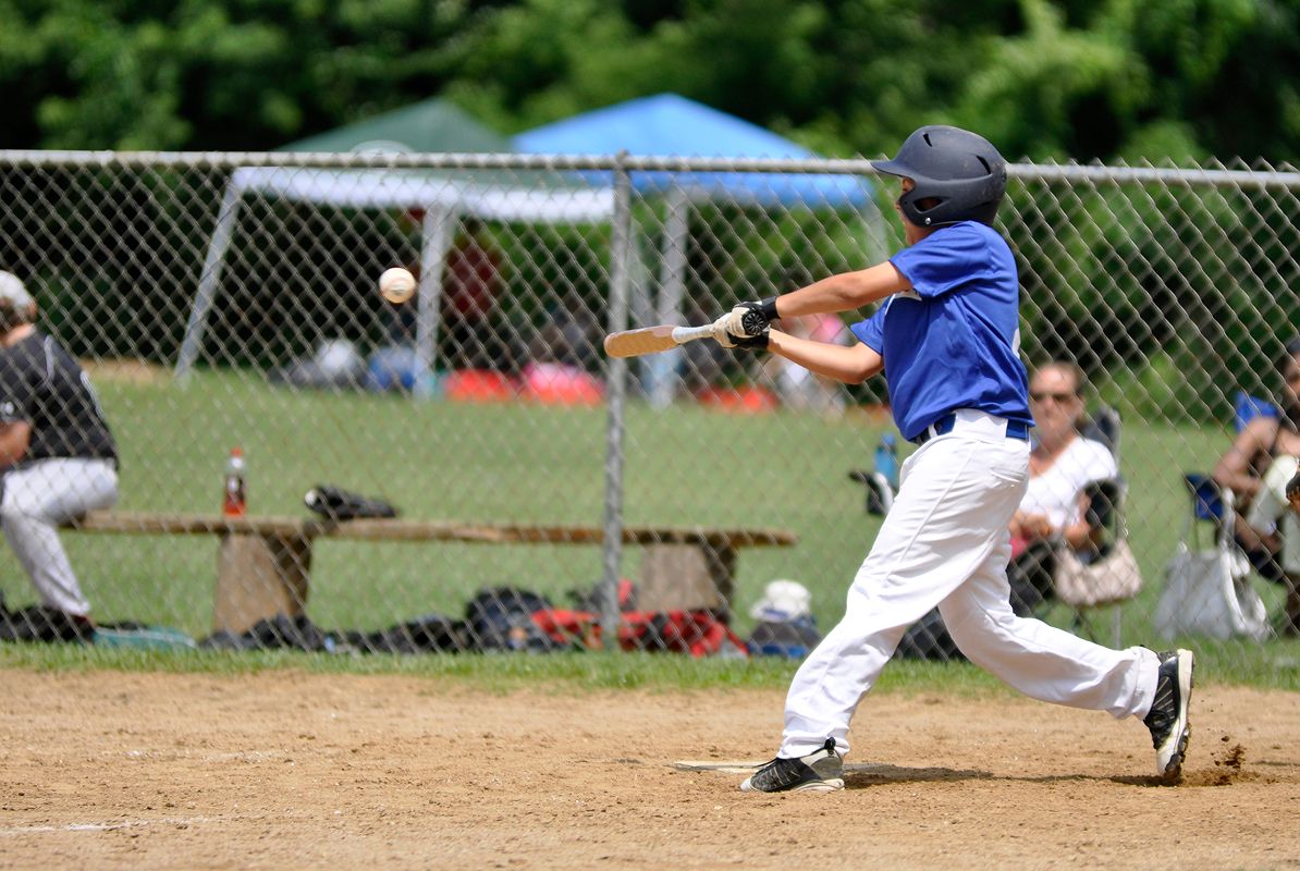 N Pic Sports Baseball Boy Swinging at Bat