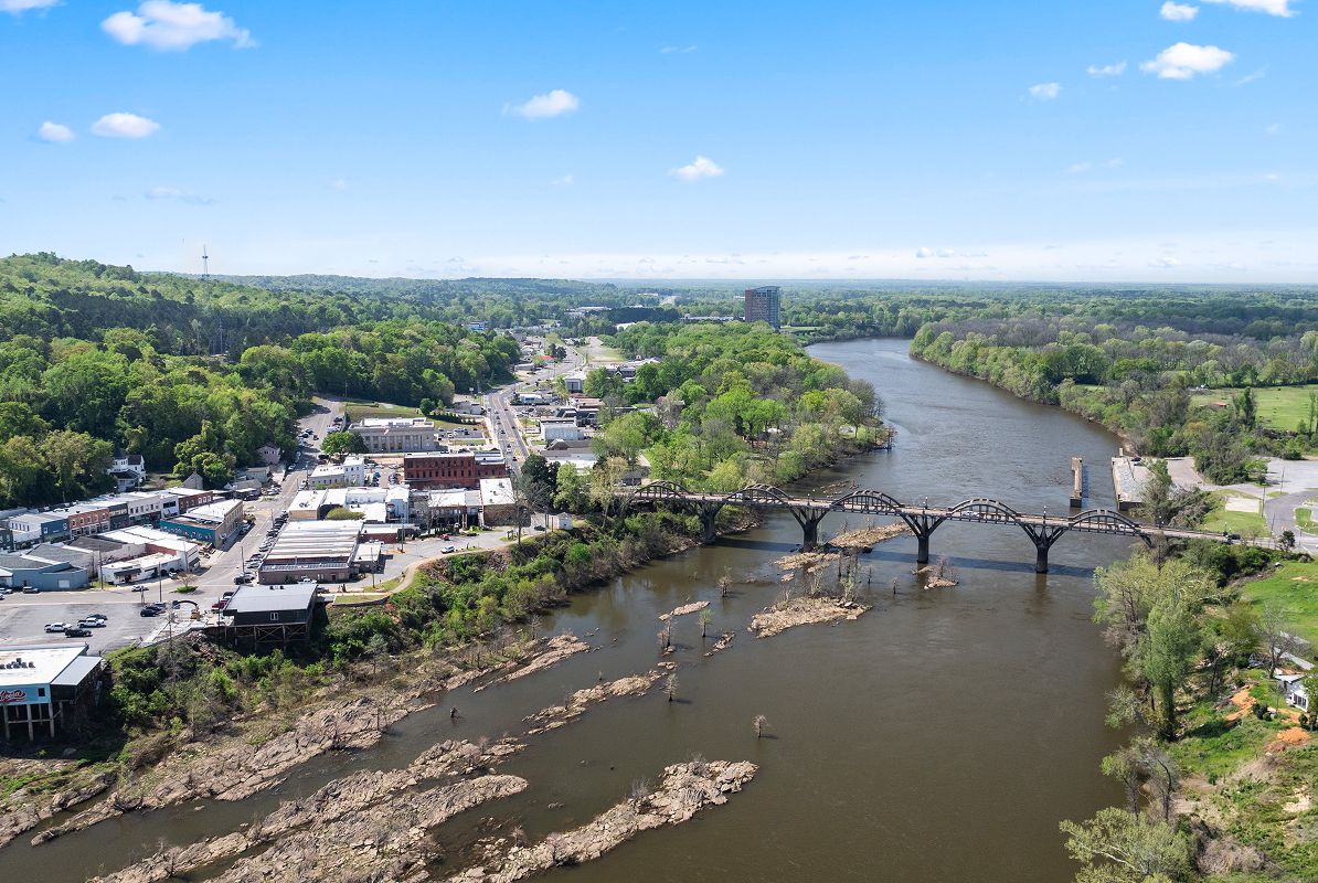 Wetumpka Aerial Downtown Bibb Graves Bridge
