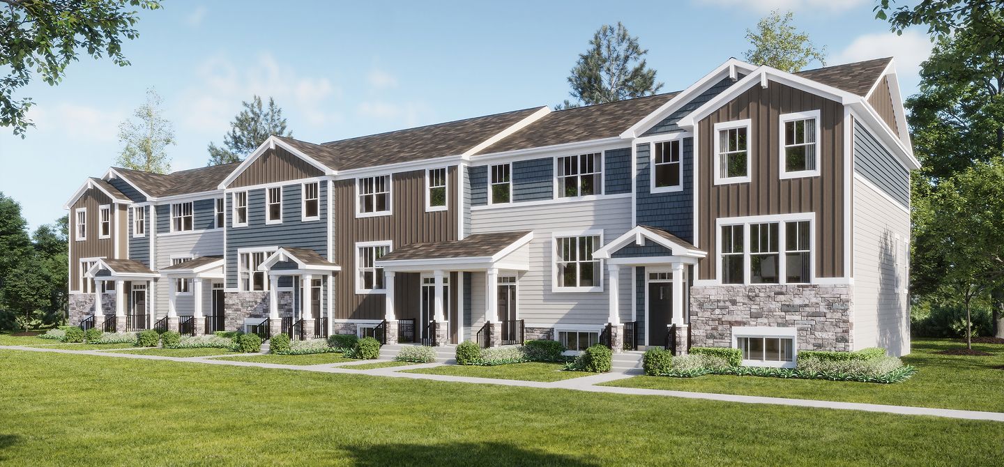 Urban Townhomes Oaks Volo Streetscape Color Scheme Blue