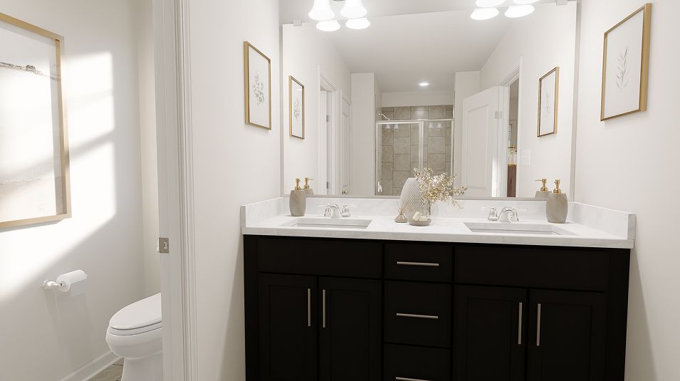 Carolina Grovesat Deerfield Hamilton EI Owners Bath Dual Vanitywith Rectangular Sinks