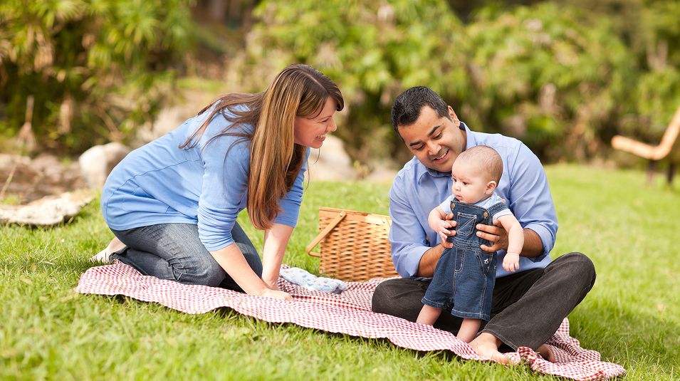 N Pic Family Outdoors Picnic Parents Baby Son