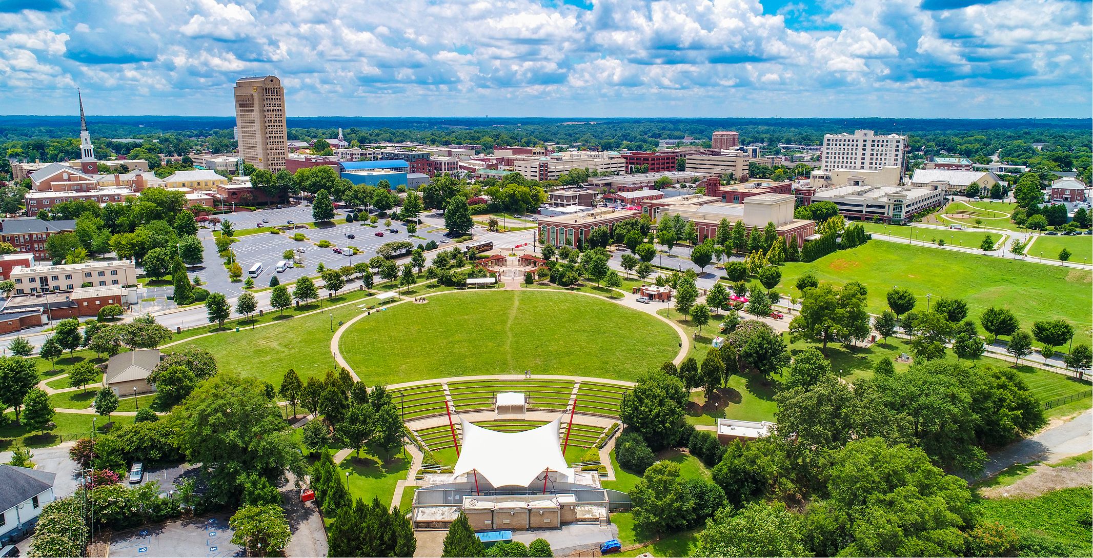 SC Spartanburg Downtown Aerial