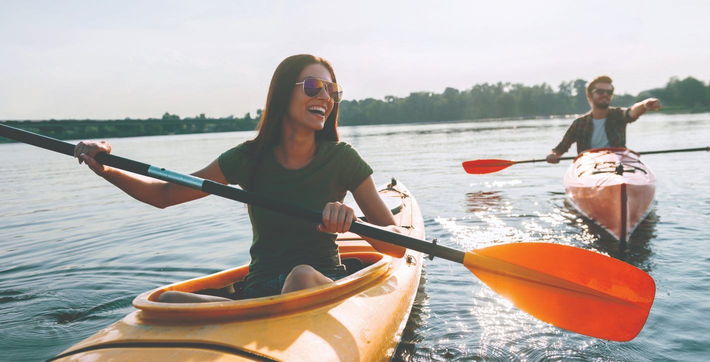 Woman kayaking