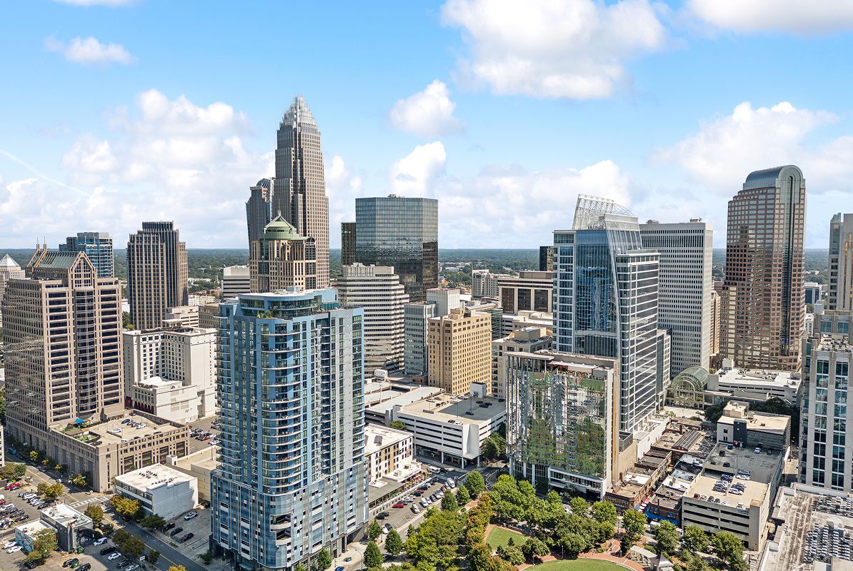 Charlotte Aerial Downtown Skyline Close Crop 042425