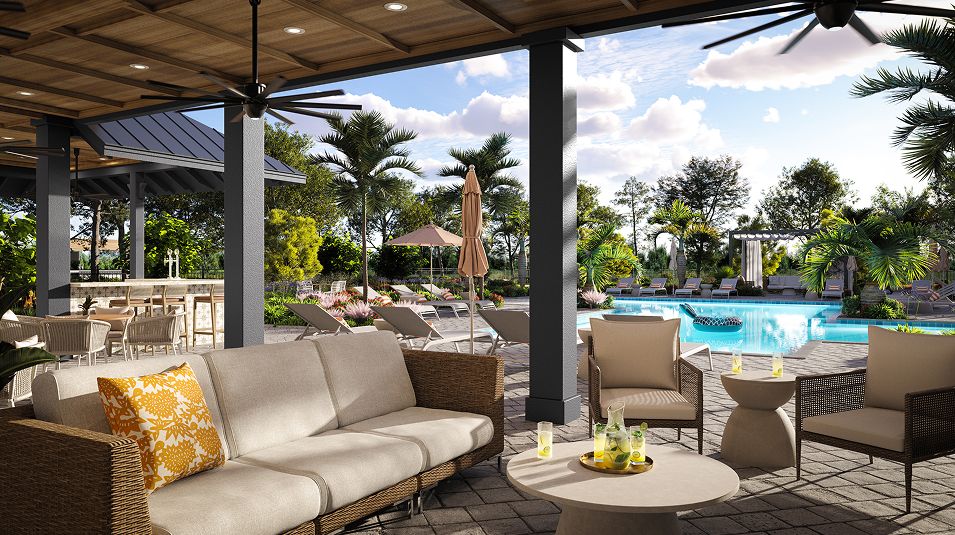 Acacia Fields Amenity Pool Covered Patio Seating