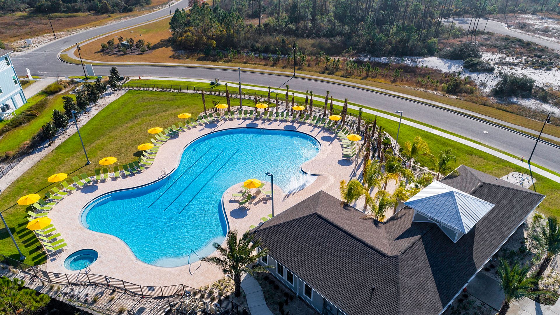 Lost Key Townhomes Amenity Aerial Fitness Pool