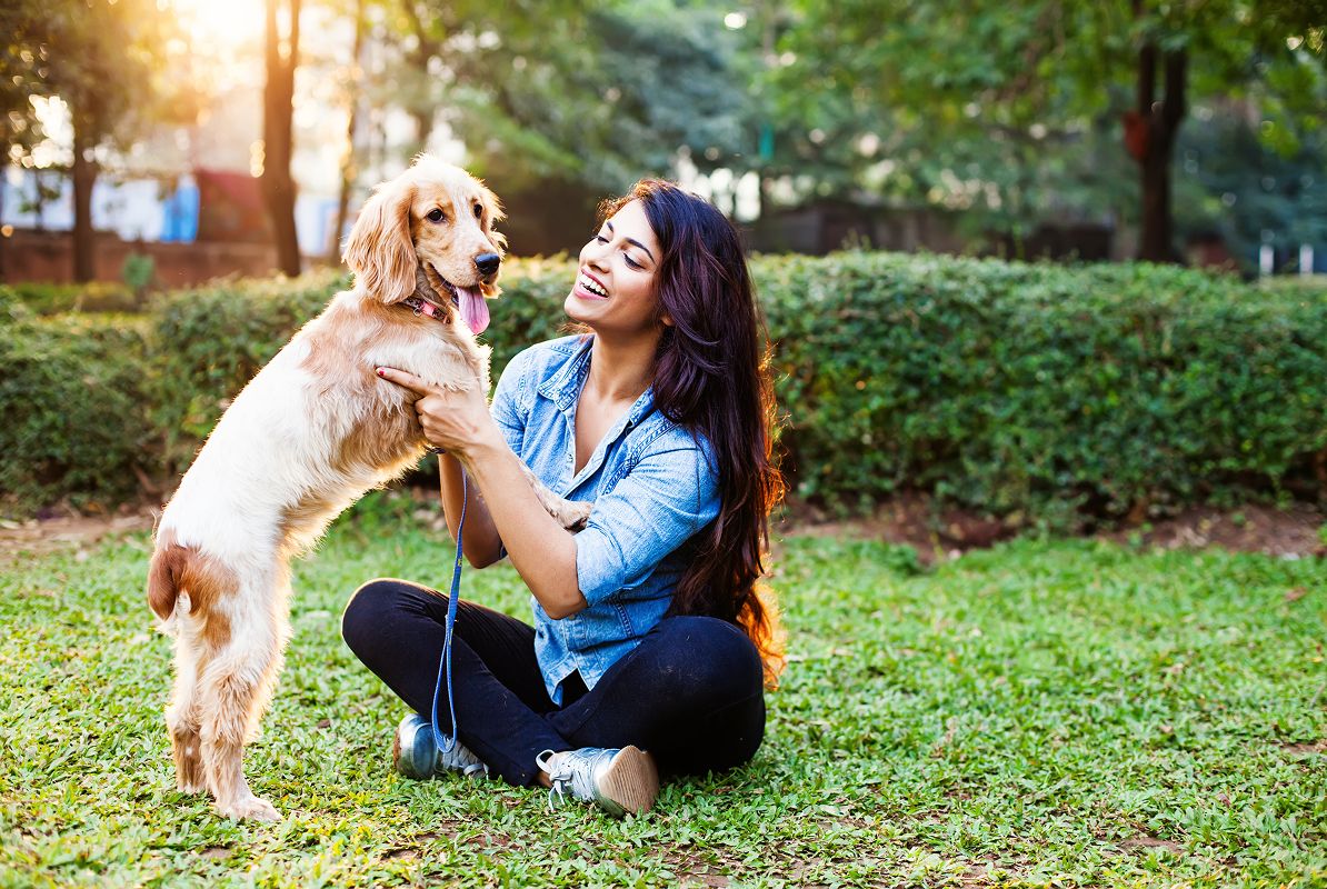 N Pic Adults Outdoors Park Woman Dog