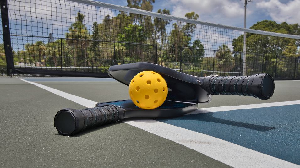 Sports Pickleball Paddles Court Closeup
