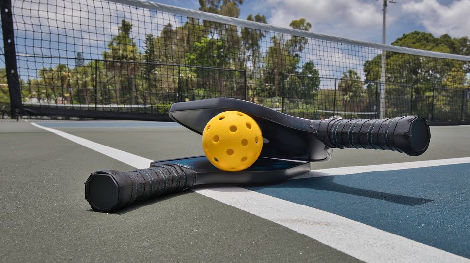 Sports Pickleball Paddles Court Closeup