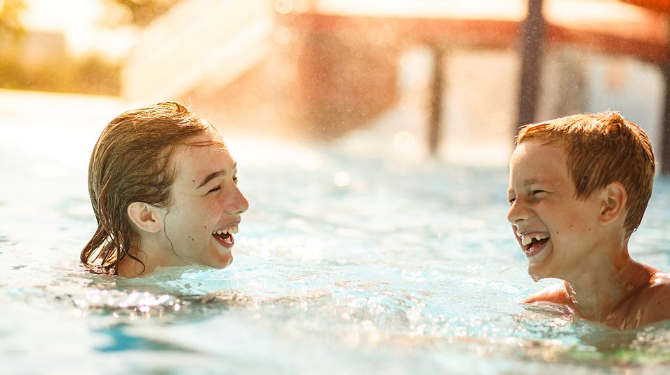 Kids Pool Boys Laughing