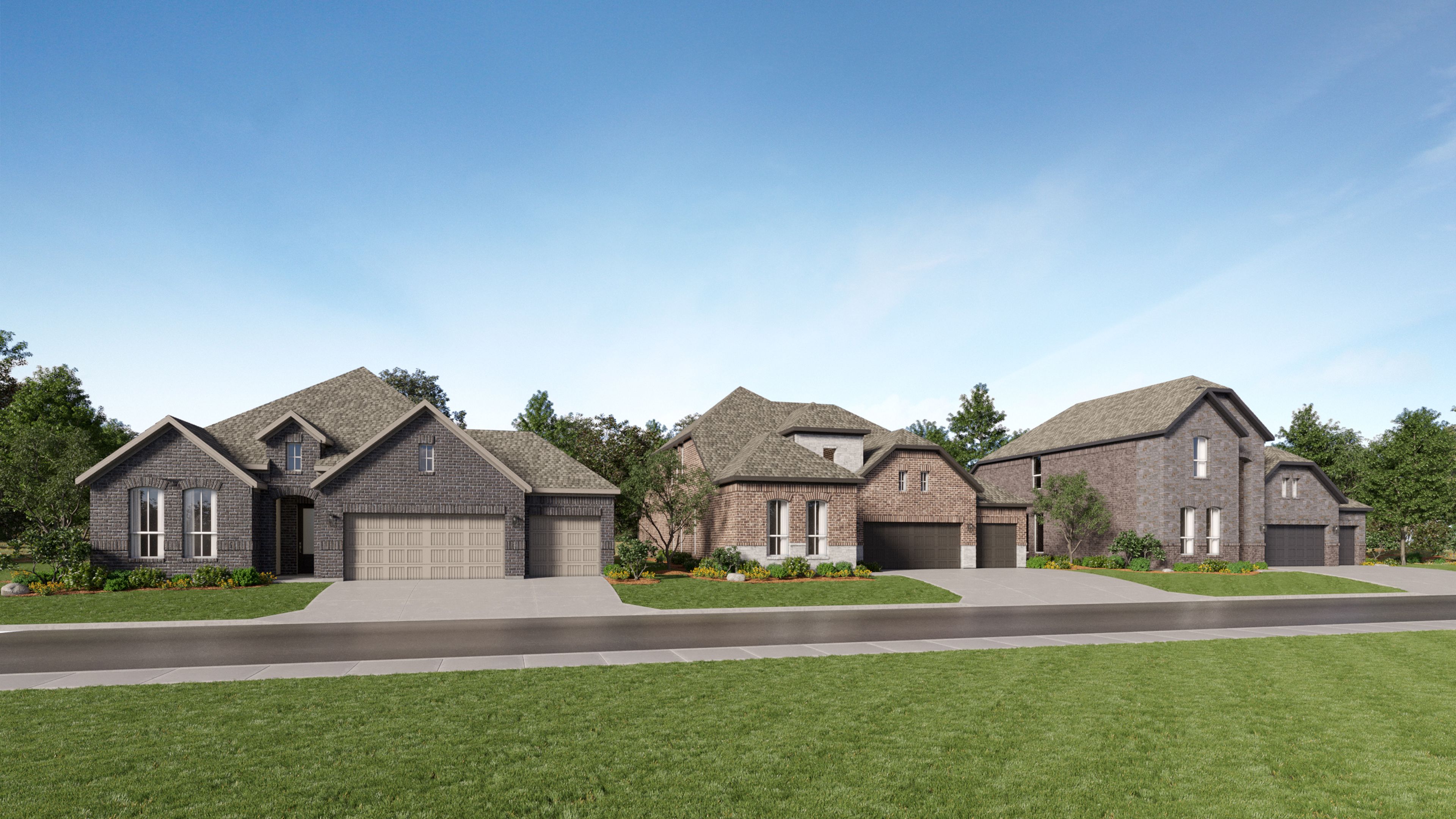 Grove Core Woodbridge 3 Car Garage Streetscape