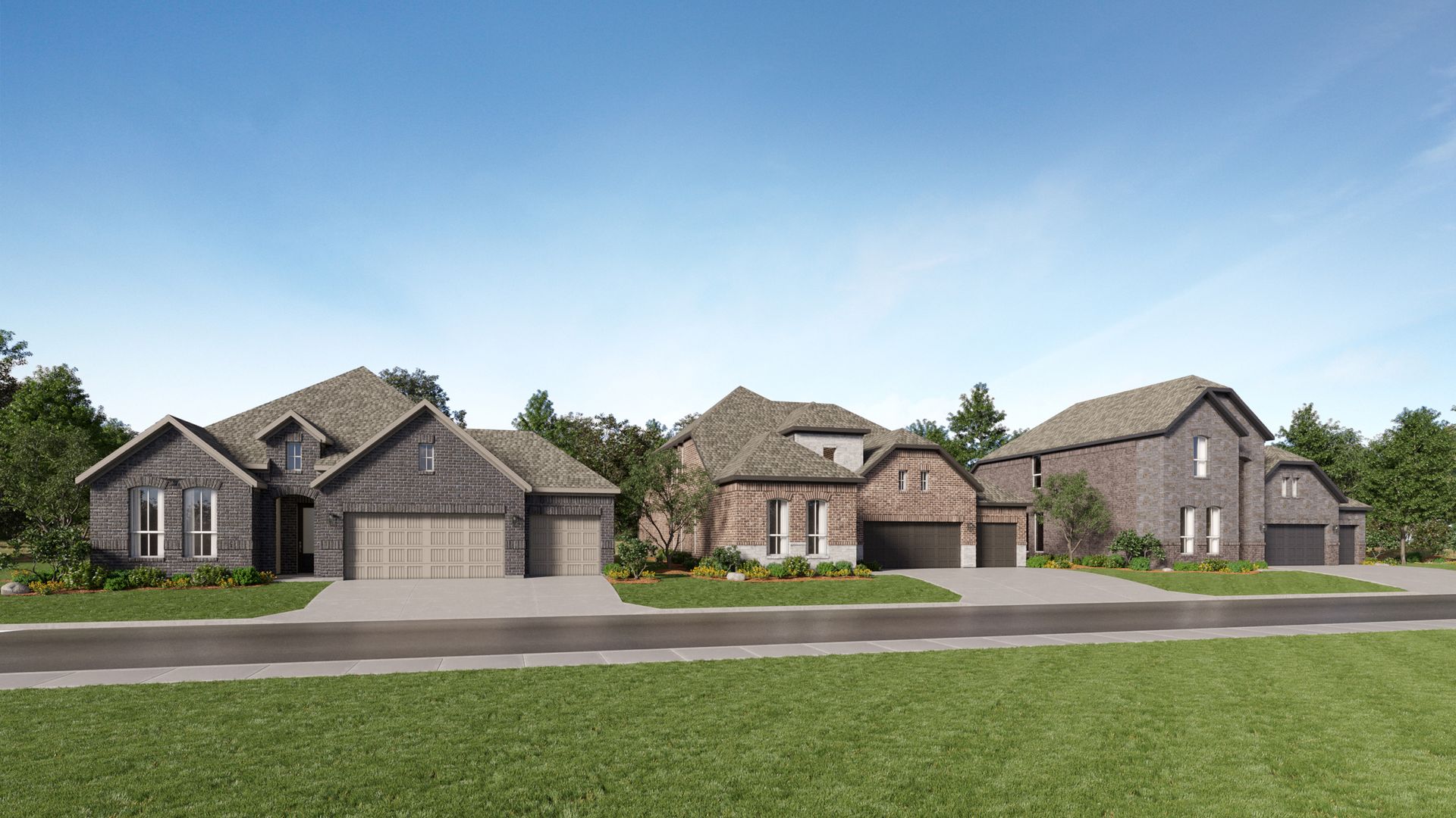 Grove Core Woodbridge 3 Car Garage Streetscape