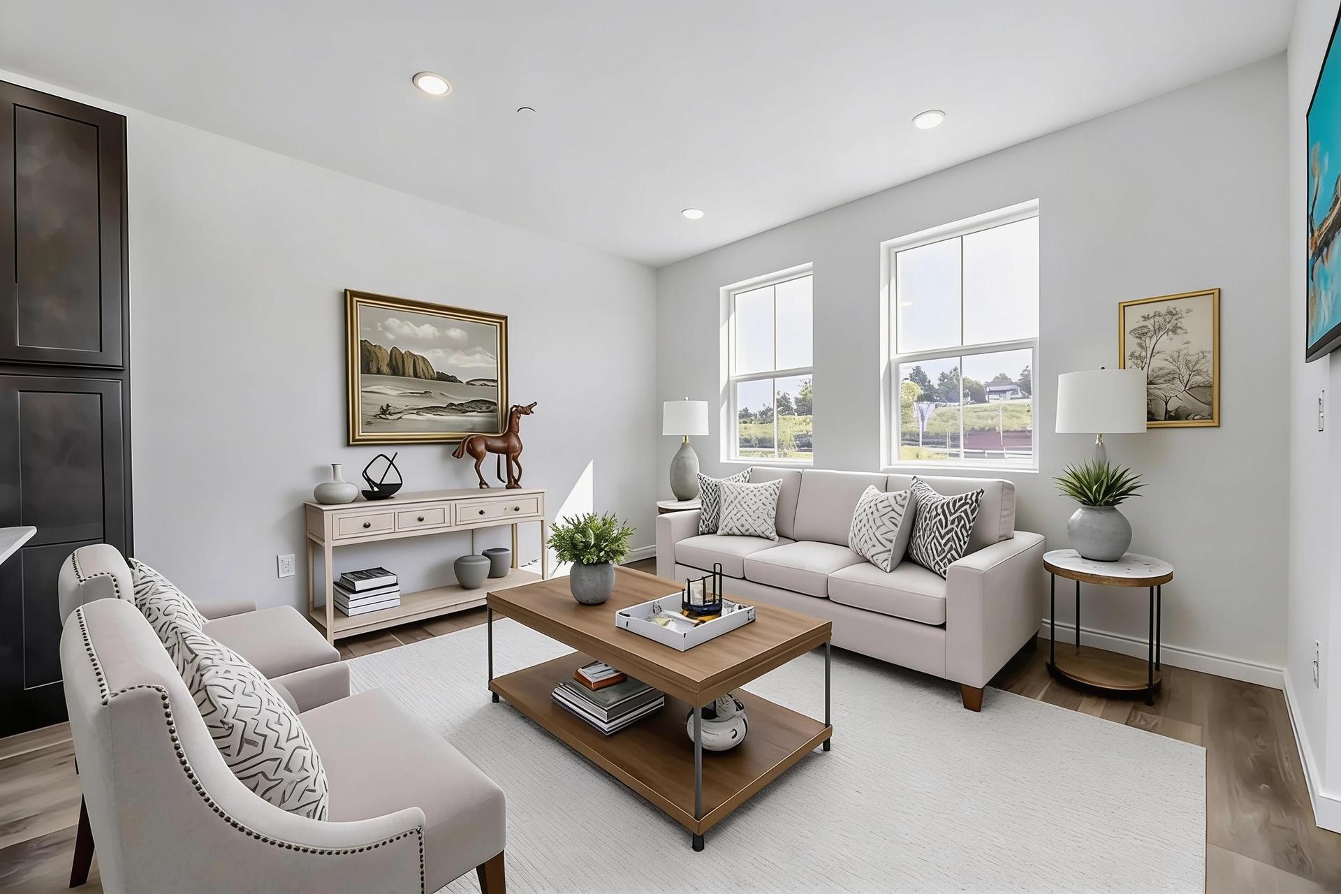 Plan 307 Great Room Staged
