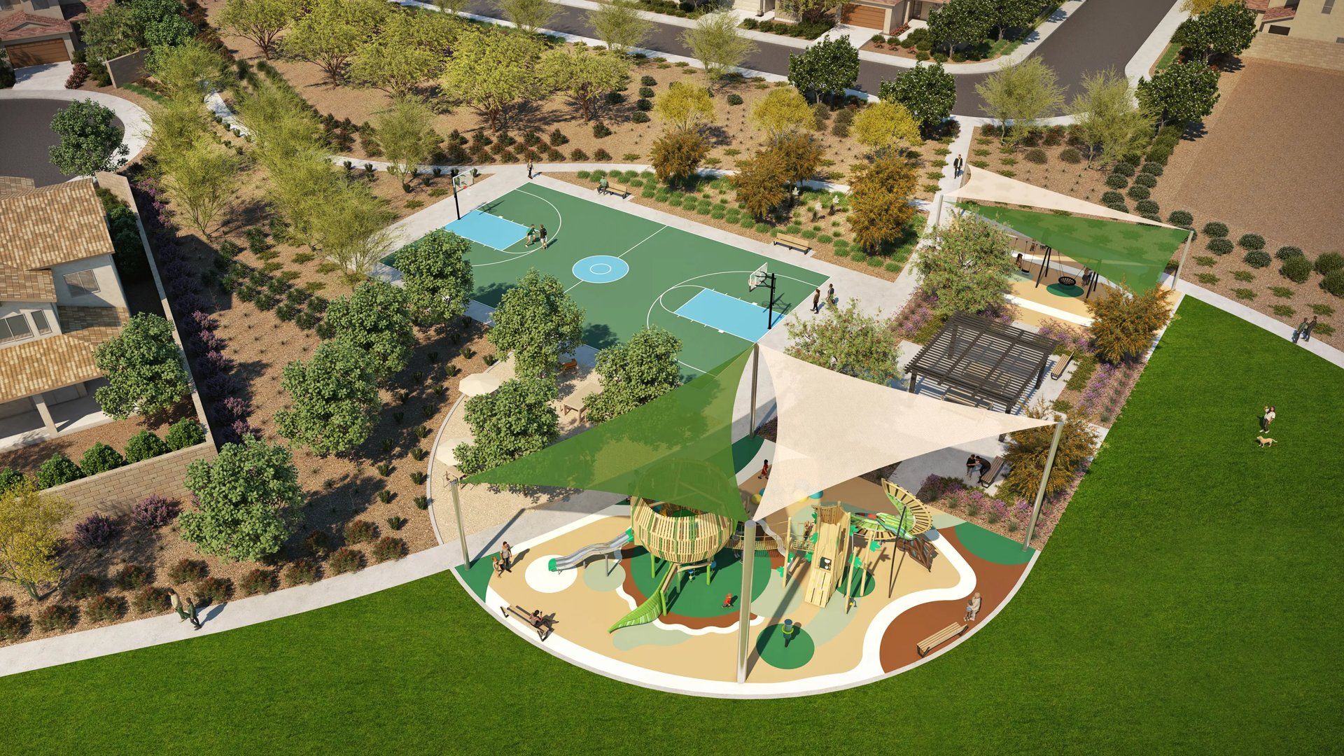 Full basketball court community amenity Teravalis