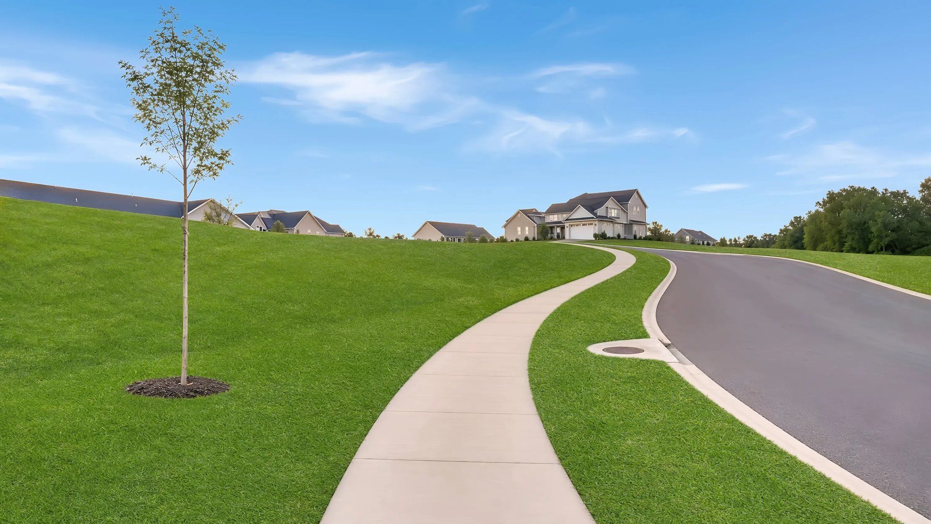 Close up of paved trail