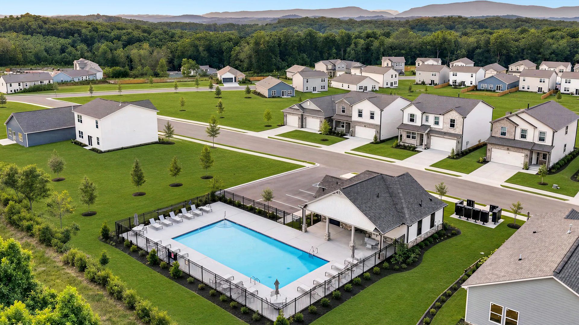 Aerial of swimming pool