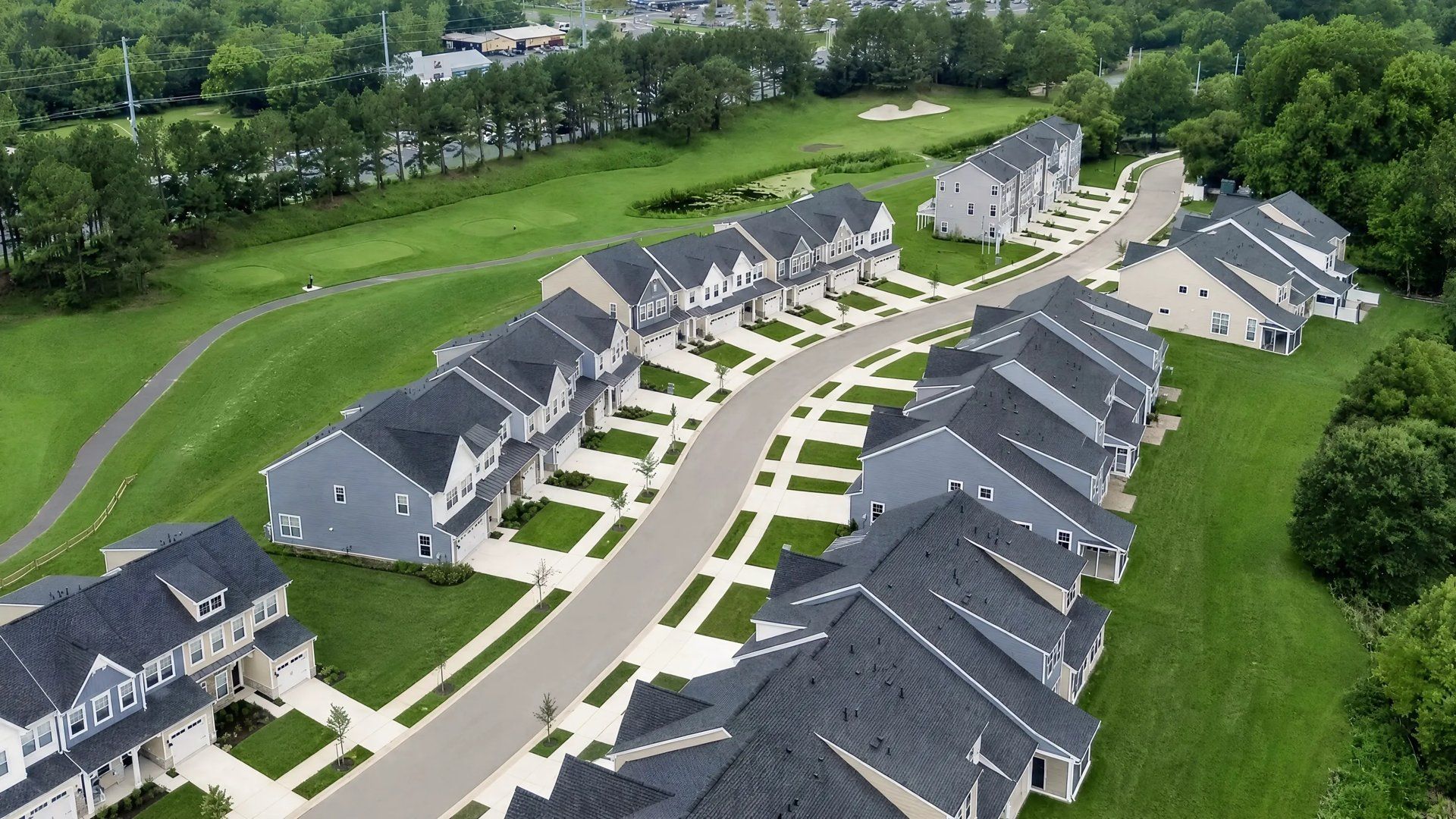 Tides at River Marsh Aerial Streetscape