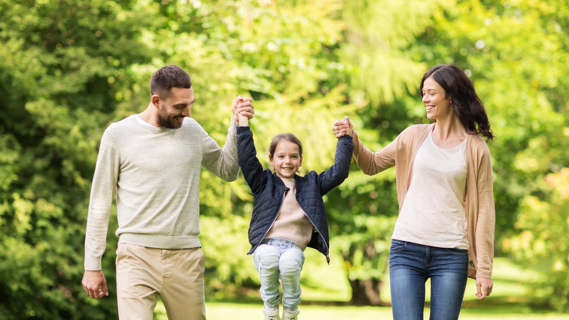 Park with parents and daughter