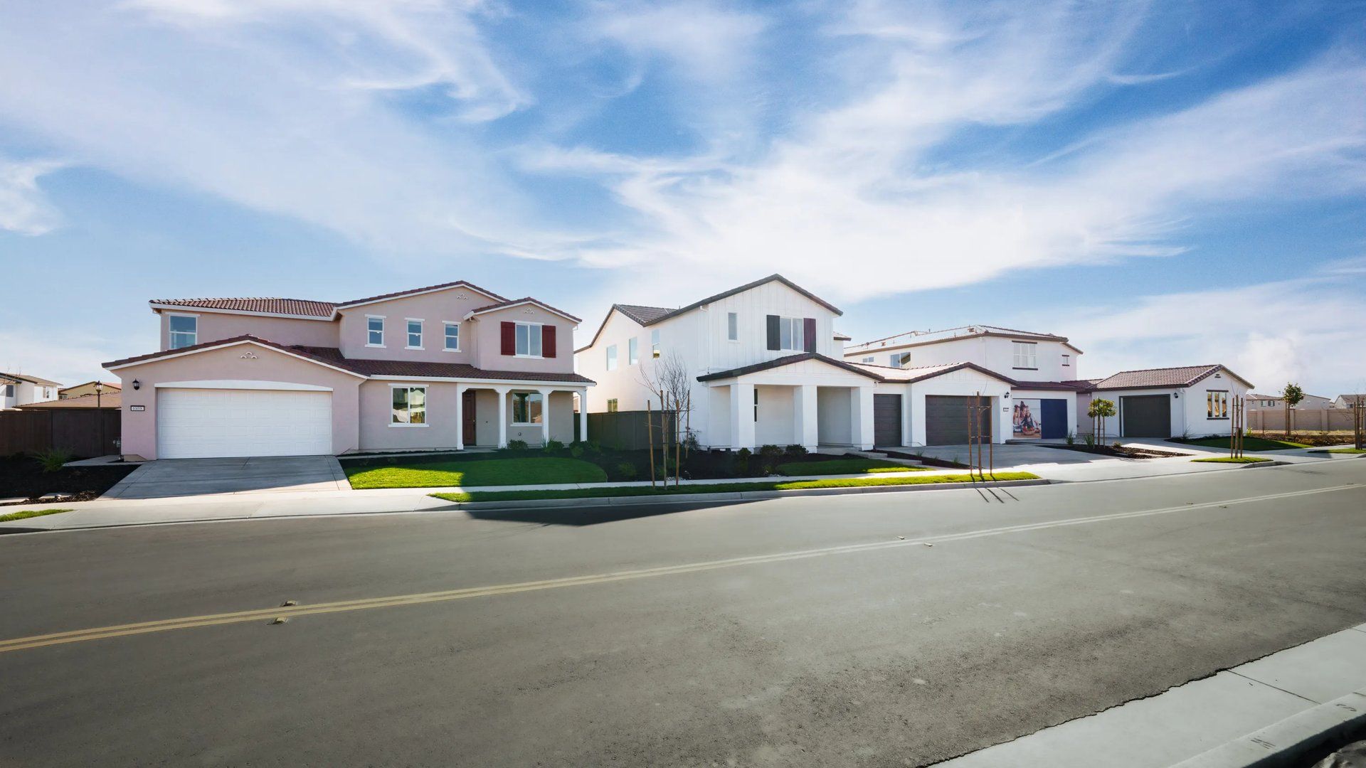 streetscape of neighborhood homes