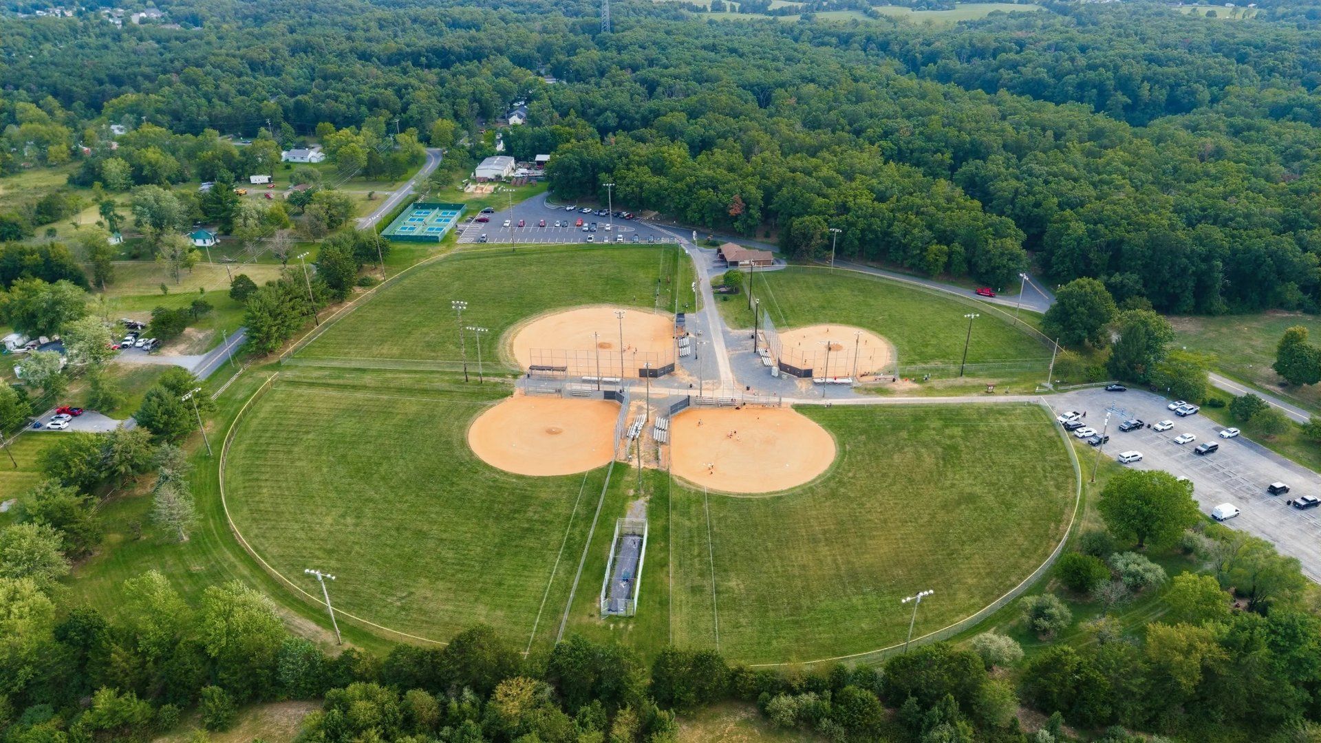 Sherando Park baseball fields aerial
