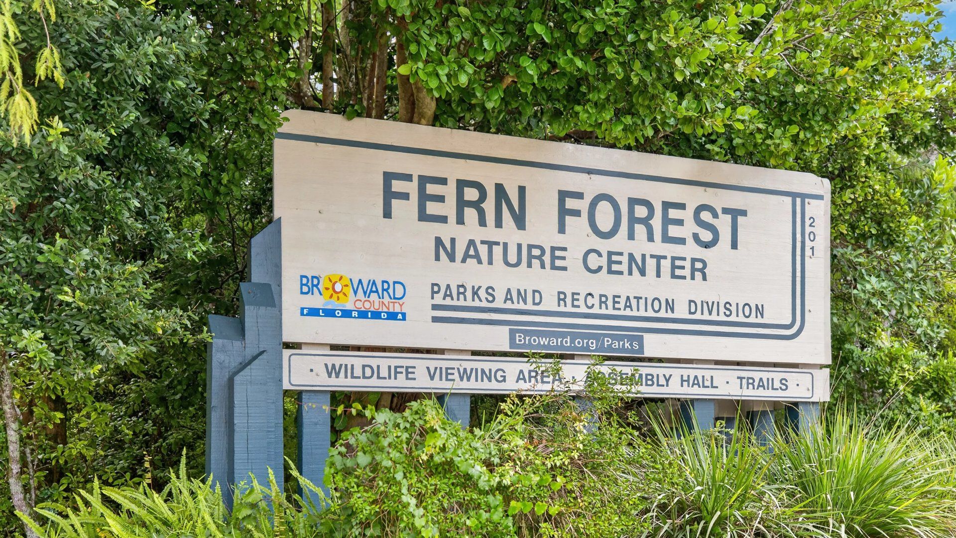 Fern Forest Nature Center sign