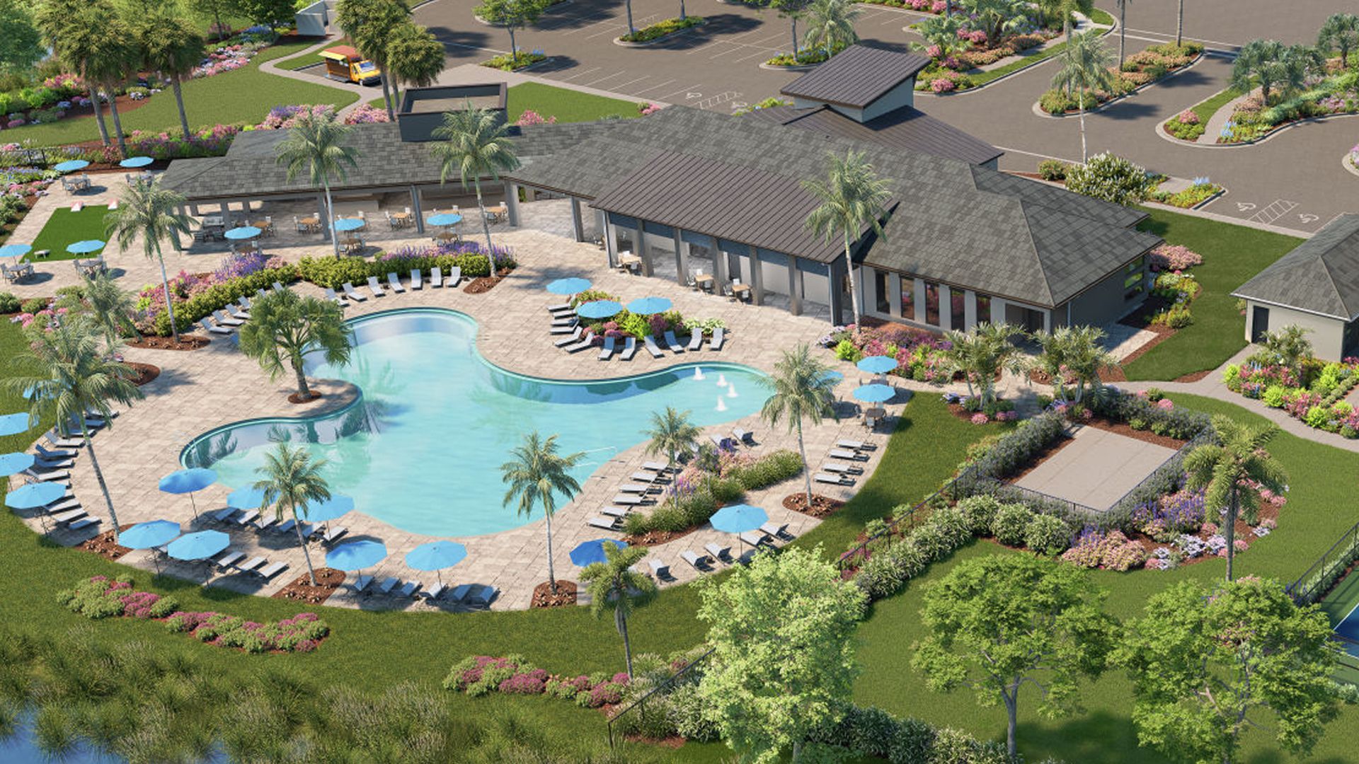 Aerial of Gatherpoint pool