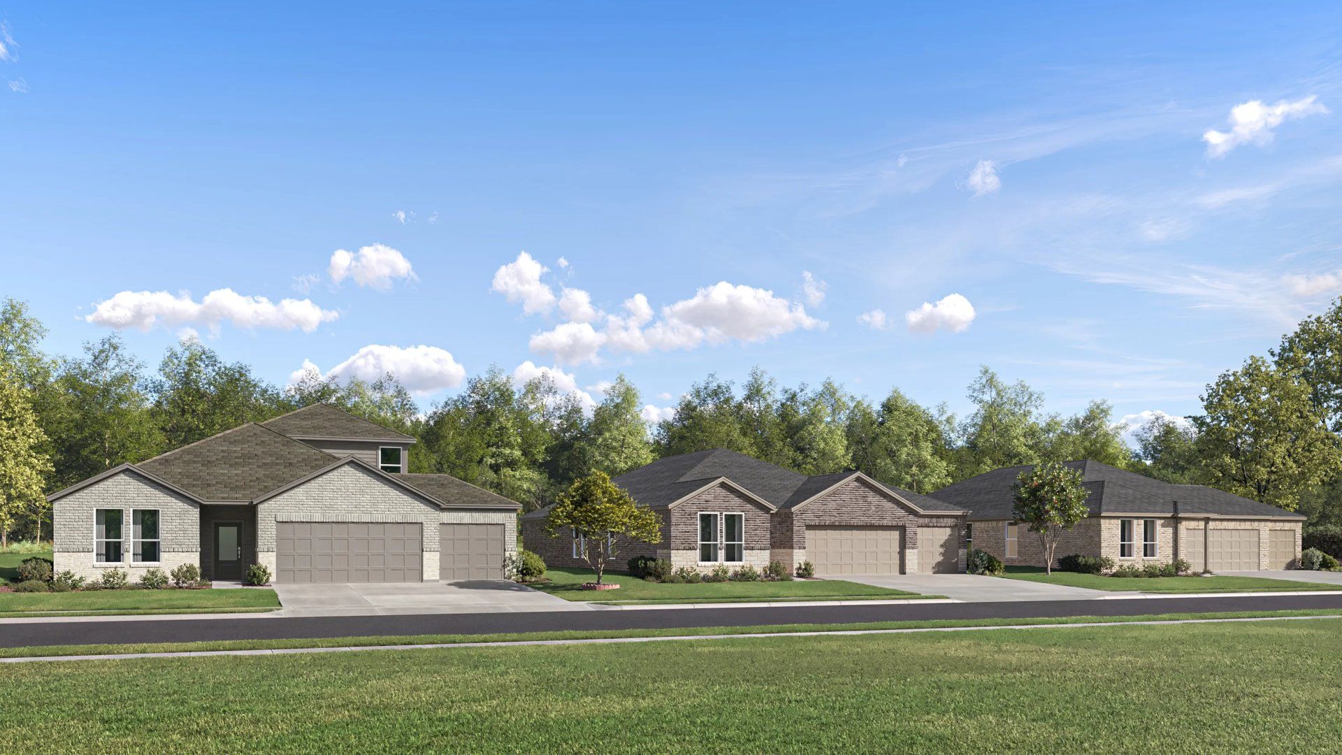 Neighborhood homes streetscape rendering