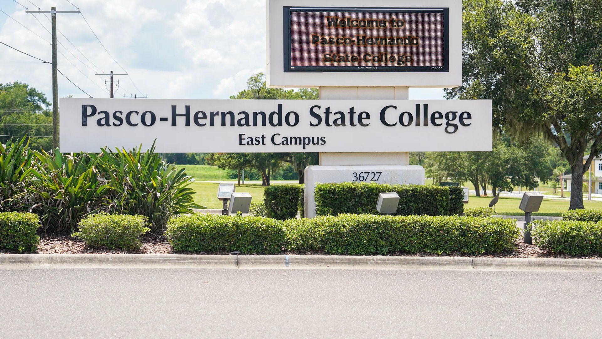 Pasco-Hernando State College East campus sign