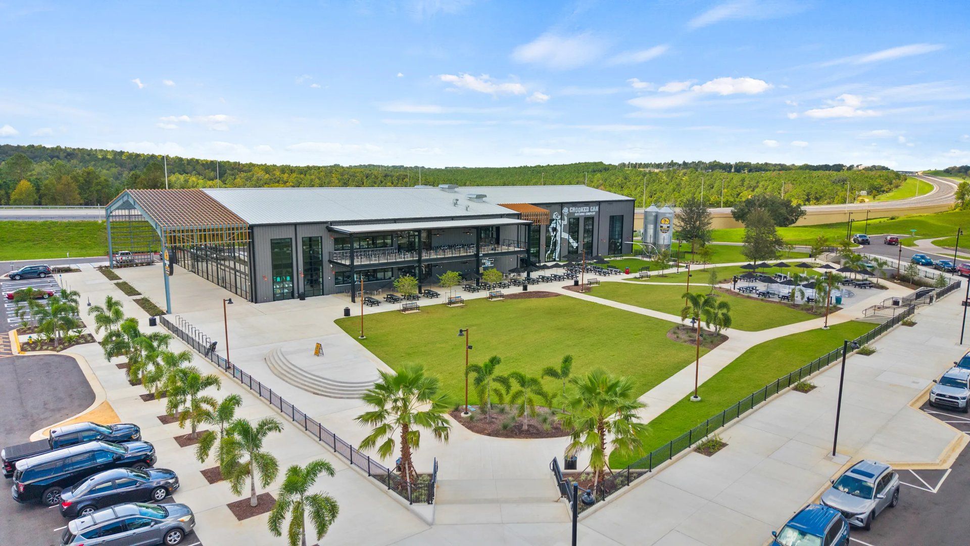 Aerial of Crooked Can Brewing Co.