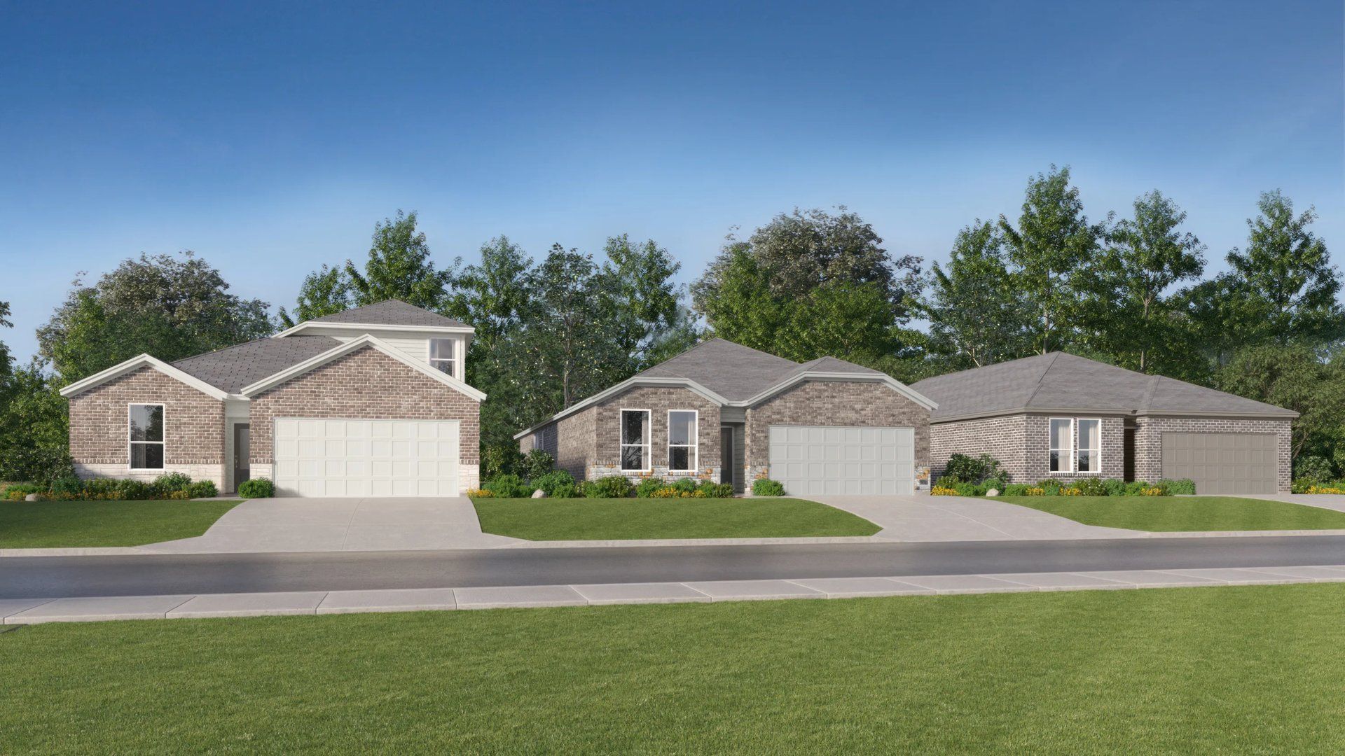 Streetscape rendering of homes