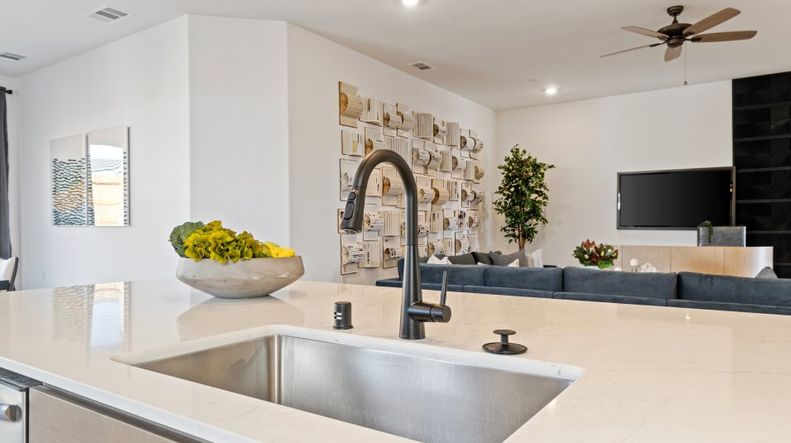 Sleek matte black faucet