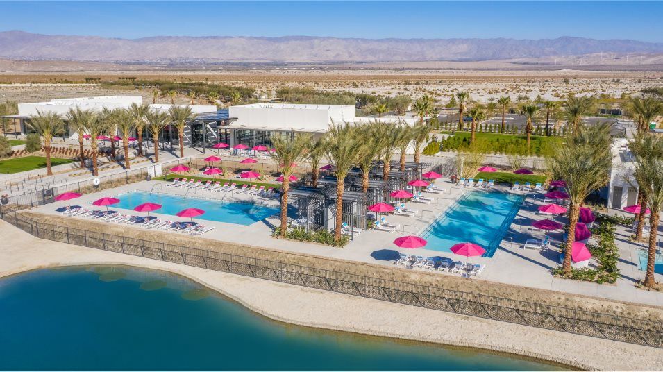 Aerial view of the clubhouse exterior