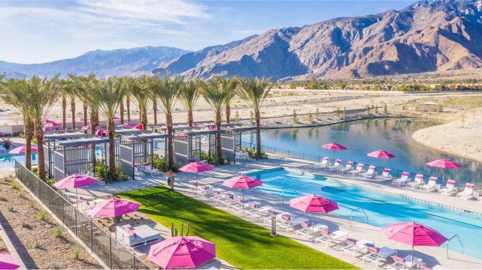 Overhead view of the pool