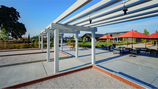 Bocce ball court in the daylight