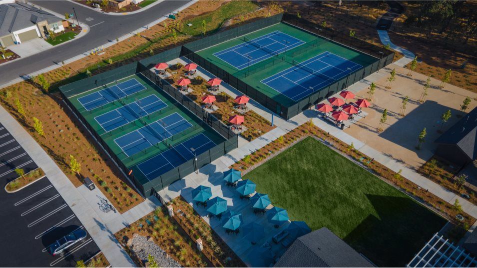 Aerial view of the sport court area