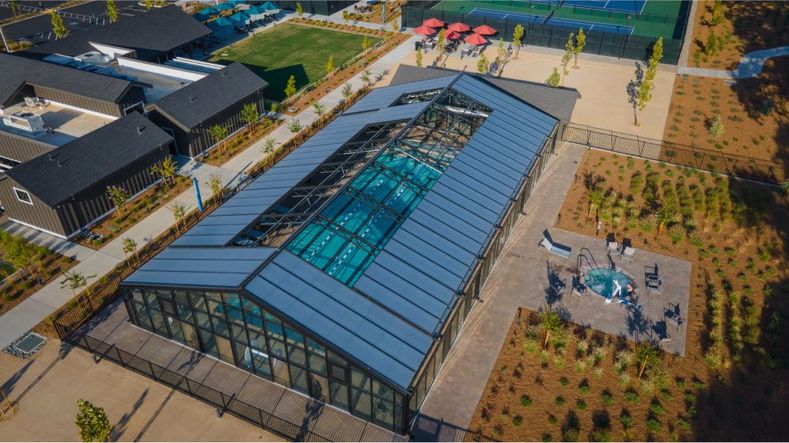 Heritage Placer Vineyards swimming pool aerial view