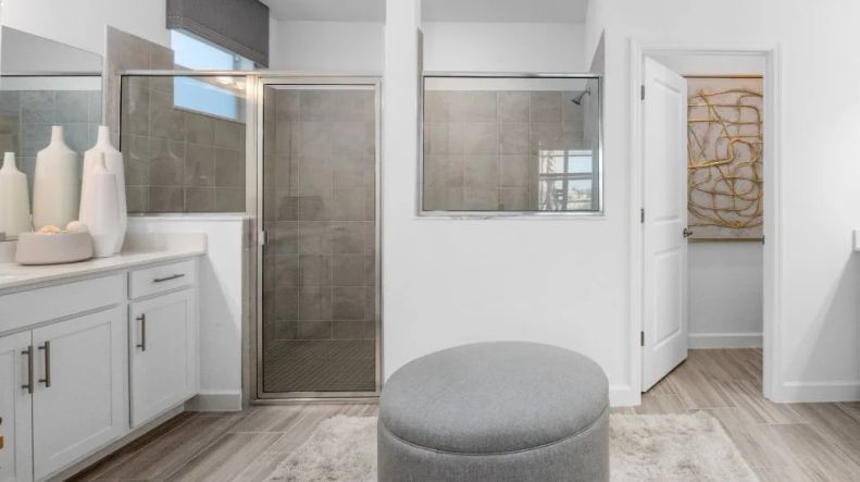 Glass enclosed shower