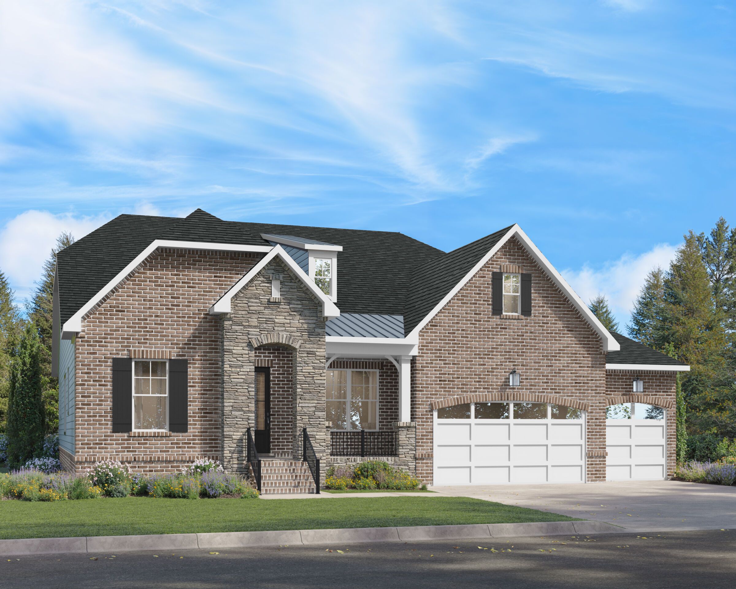 Cambridge Elevation C -French Country with 3-Car Garage