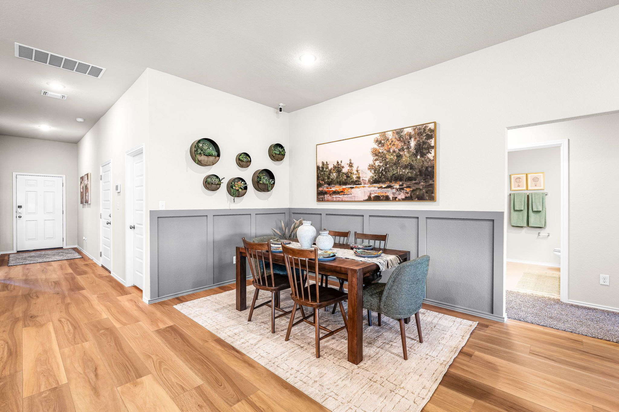 This is the dining area of the Hawkins plan within the model home in Carillon at 13305 Eppright T...