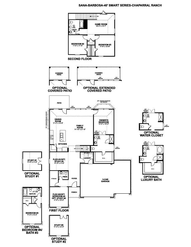 Barbosa 3 Car Floorplan Print