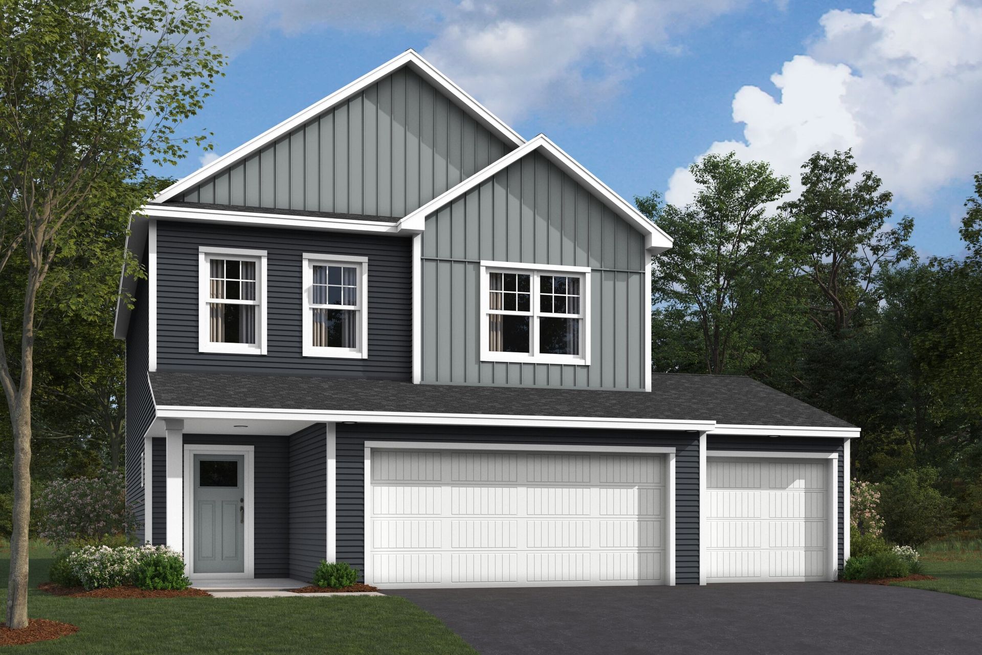Concord Elevation C 3 car garage