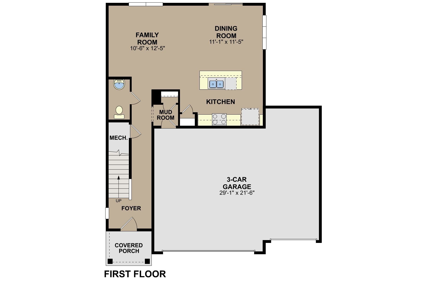 Andover First Floor 3 car Floorplan