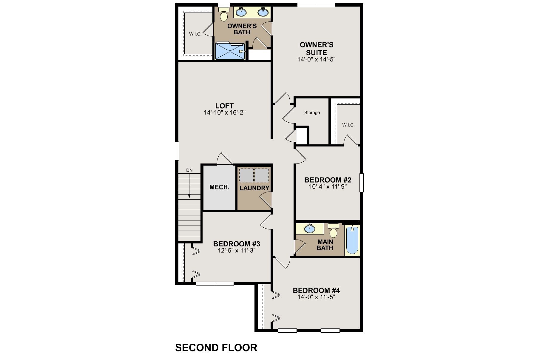 Trenton Second Floor Floorplan