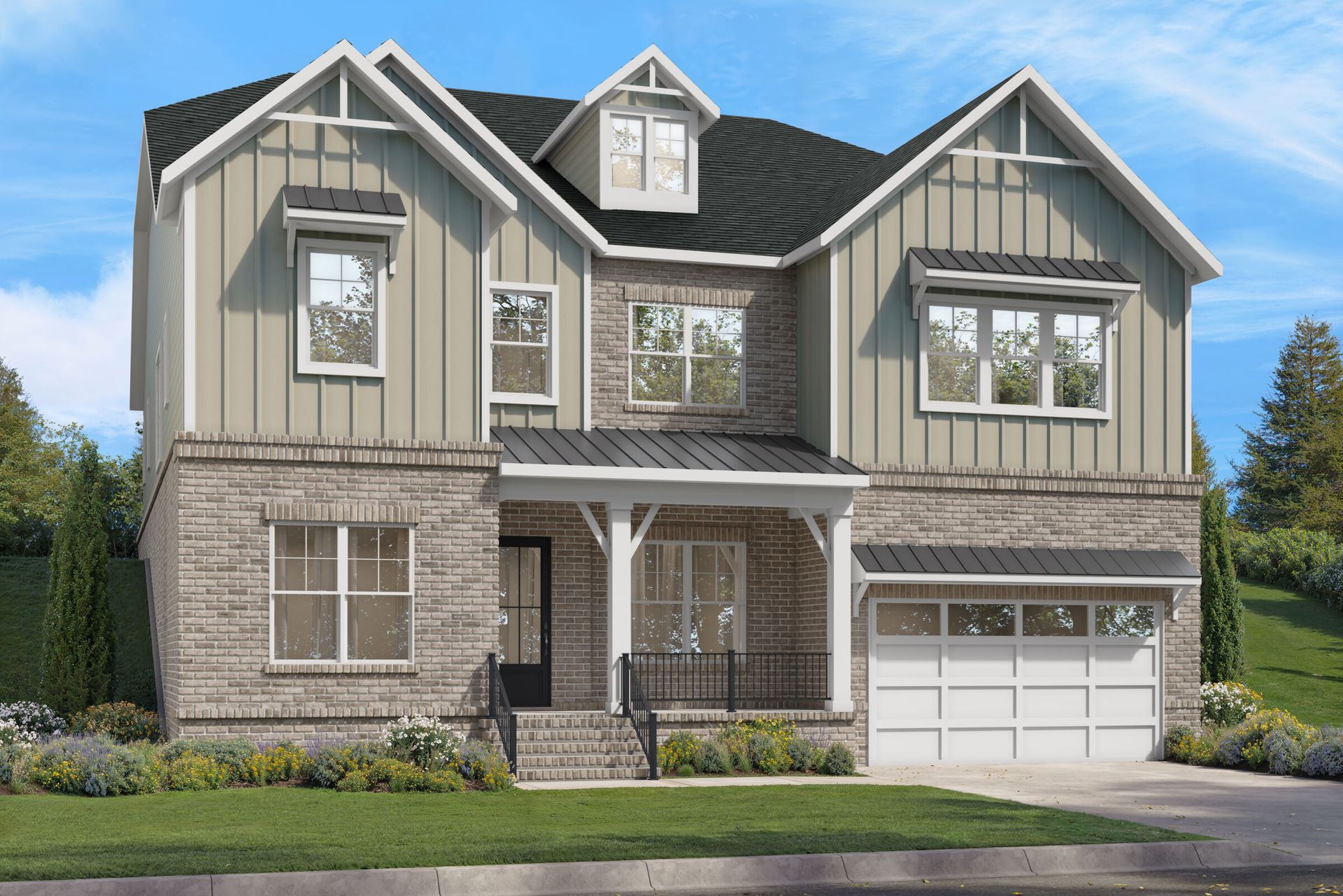 Cambridge Elevation B - Farmhouse (Uphill)